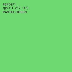 #6FD971 - Pastel Green Color Image